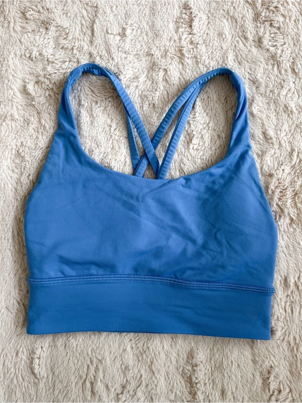 Lululemon Energy Longline Bra Blue Medium Support Size 2 fits like XS - Picture 3 of 5